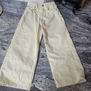 ZARA Kids Wide Leg Jeans 6yr Light Yellow Wash